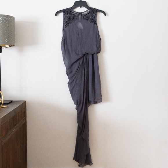 Free People Grey Asymmetrical Beaded Dress - Picture 1 of 6